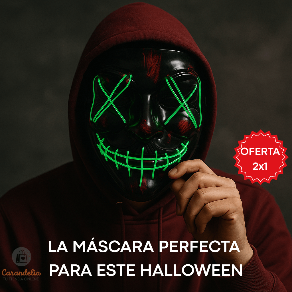 Máscara LED La Purga – Atrae todas las miradas en Halloween 👻🎃