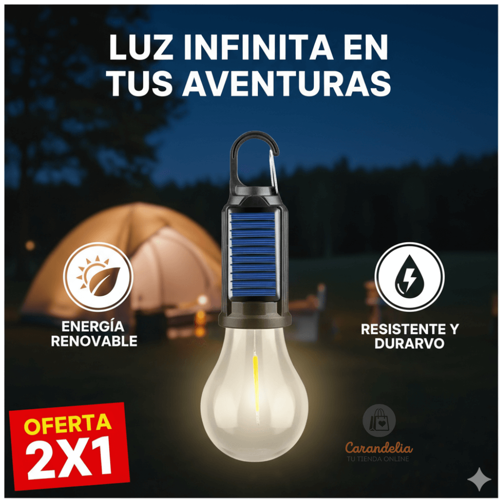 Lámpara Solar Recargable – Energía Eficiente – Ilumina tus Noches sin Enchufes