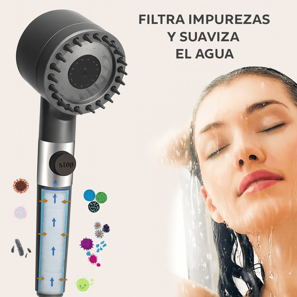 Cabezal Masajeador de Ducha – Siente Tu Piel Más Suave Desde la Primera Ducha