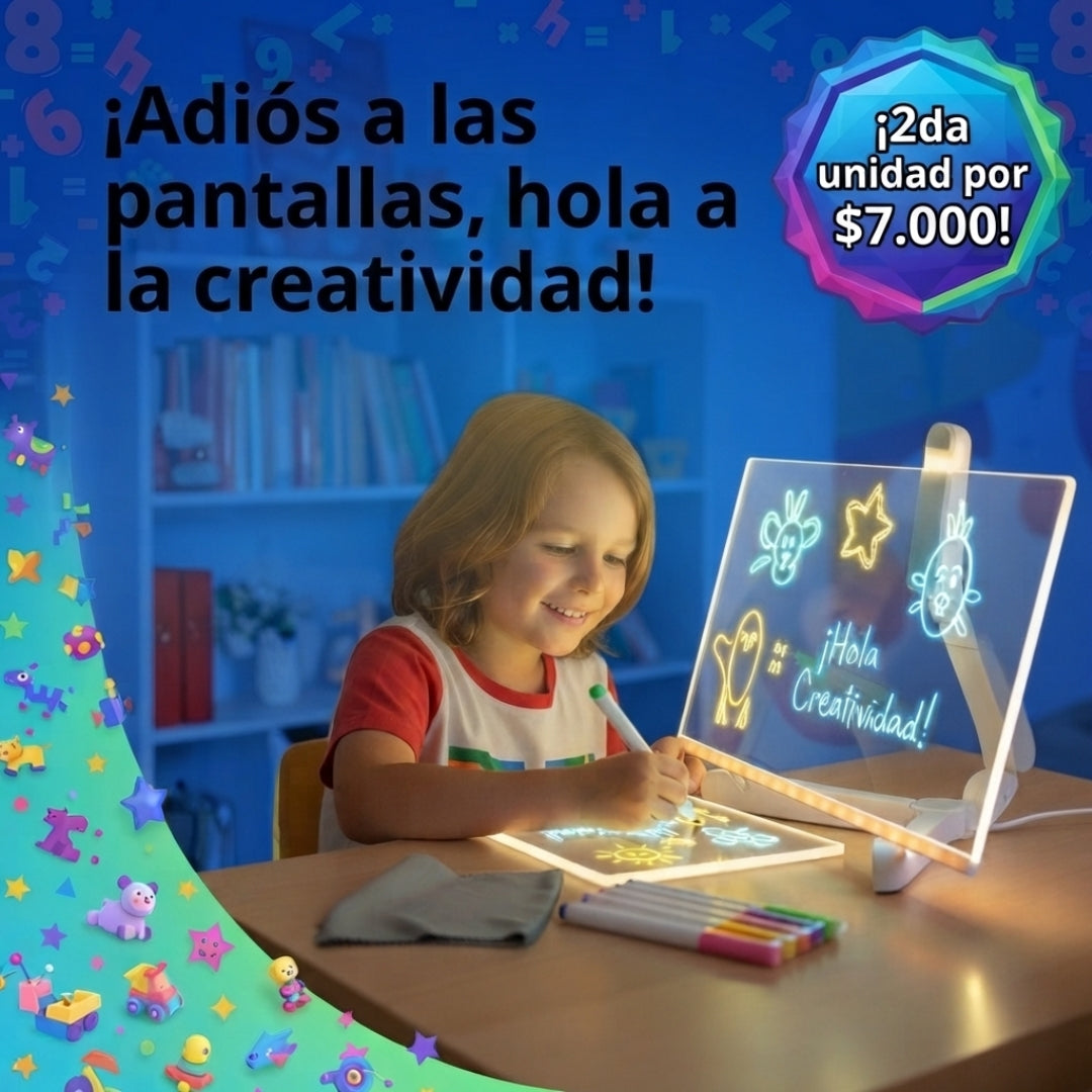 LumiPizarra Creativa LED - Dibujar, crear y jugar con luz, una y otra vez