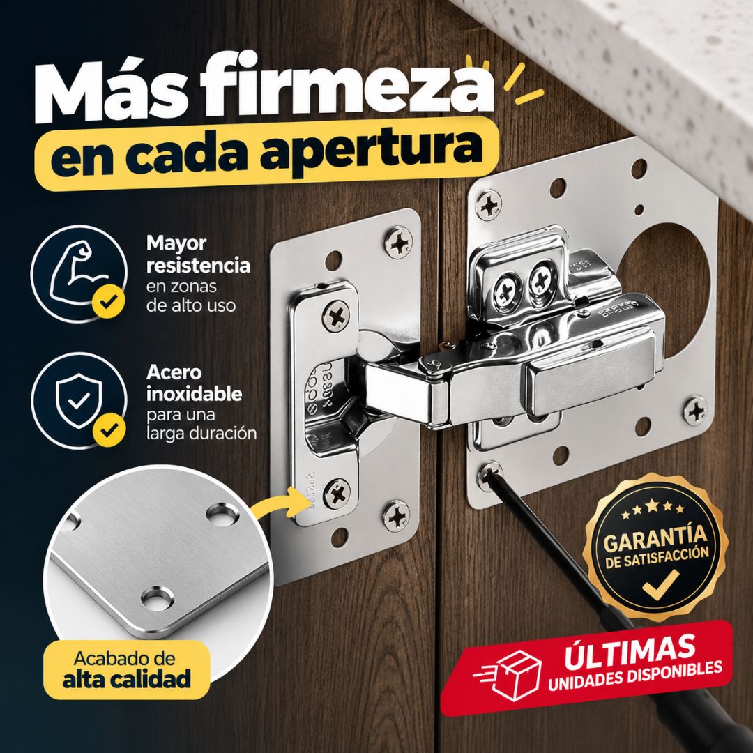 BisagraFix™ - Refuerza esa bisagra suelta sin cambiar todo el mueble.