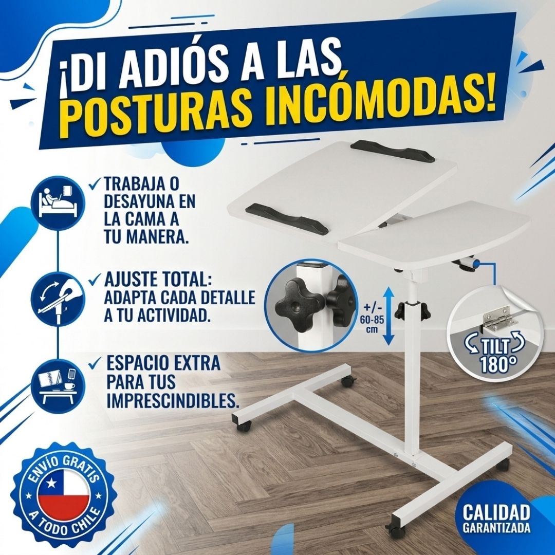 Mesa FlexiHome™ - Tu mesa donde la necesitas, a la altura que te acomoda.