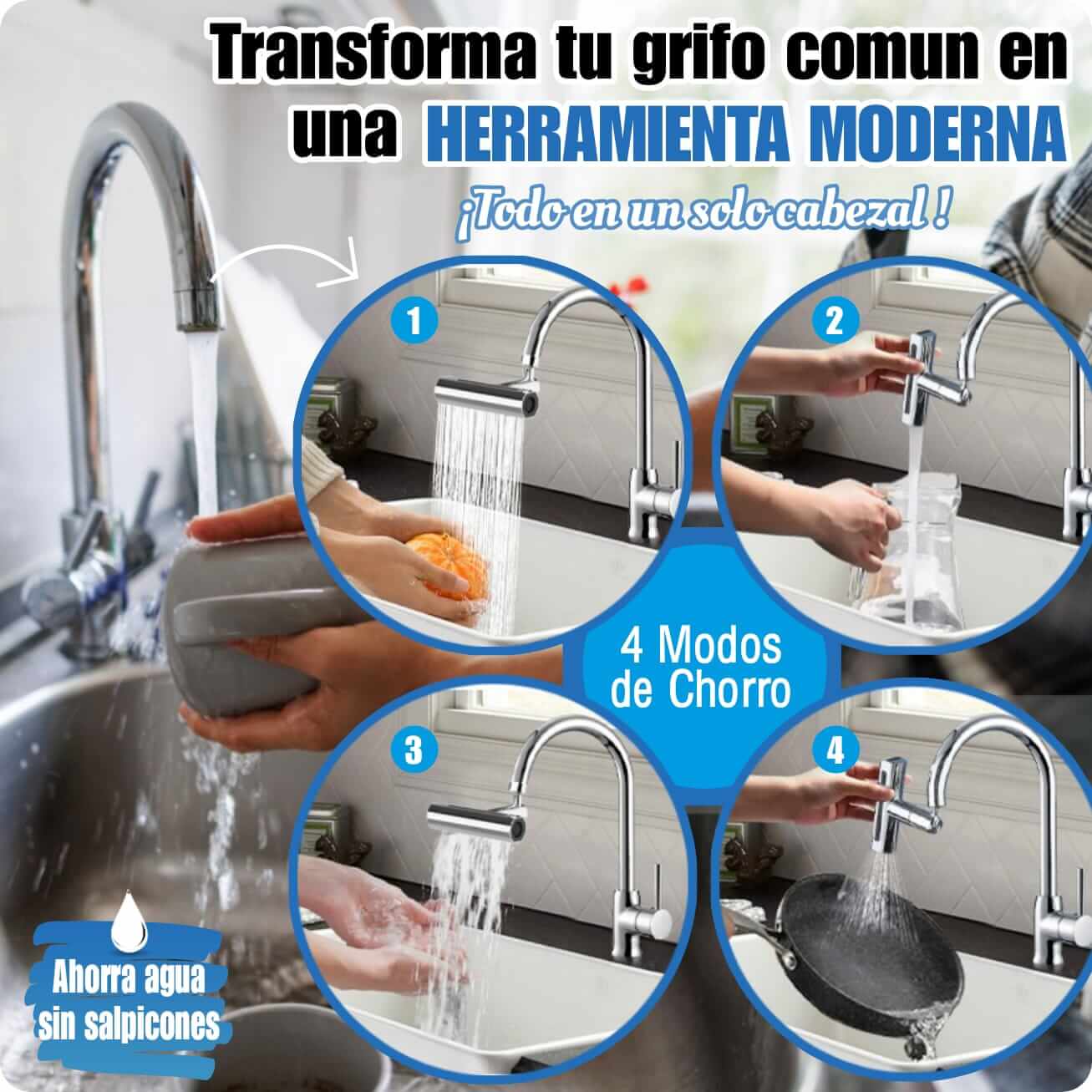 GiroClean Pro - Grifo Inteligente Para Lavaplatos