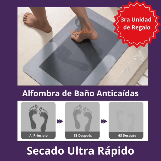 Pack de 2 Alfombras de Baño de Secado Ultra Rápido - ¡No Más Caídas!