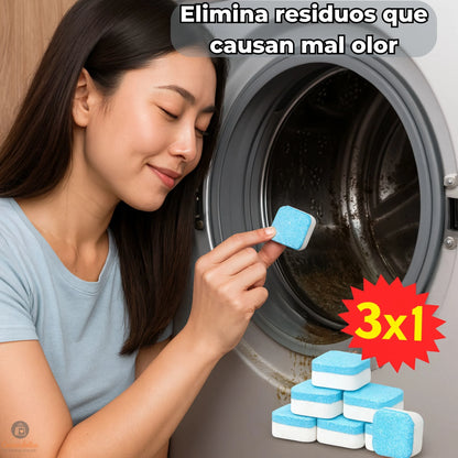 FreshDrum - 36 Pastillas - Elimina la causa del mal olor de tu lavadora, no lo disfraces