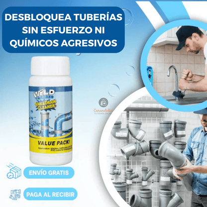 Polvo Limpiador de Cañerías  – Manten tus Desagües Libres y Seguros Cada Semana