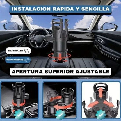 Portavasos Multifuncional Inteligente - Mantén tu auto ordenado