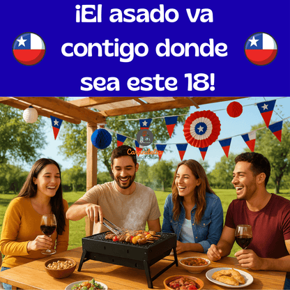 Parrilla Carbón Portátil Plegable - ¡Lleva tu Asado Donde Quieras!