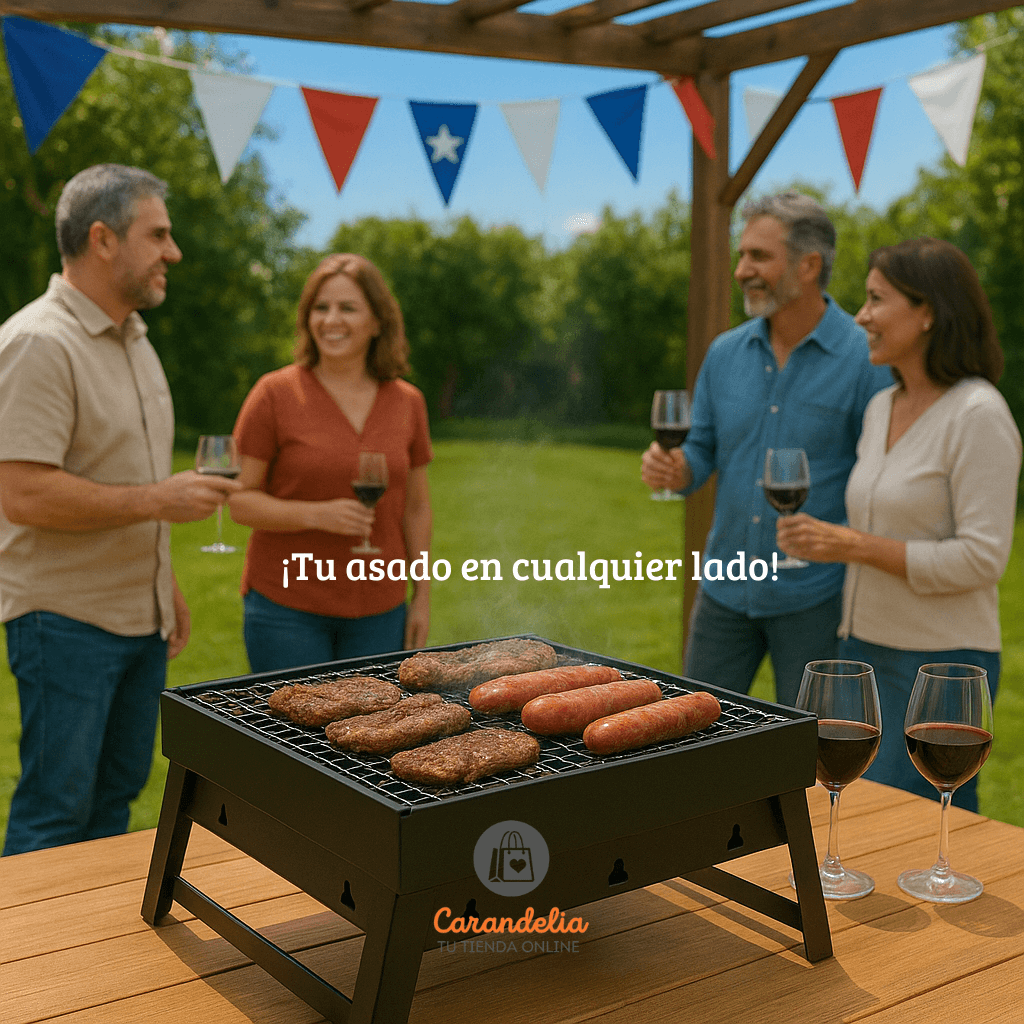 Parrilla Carbón Portátil Plegable - ¡Lleva tu Asado Donde Quieras!