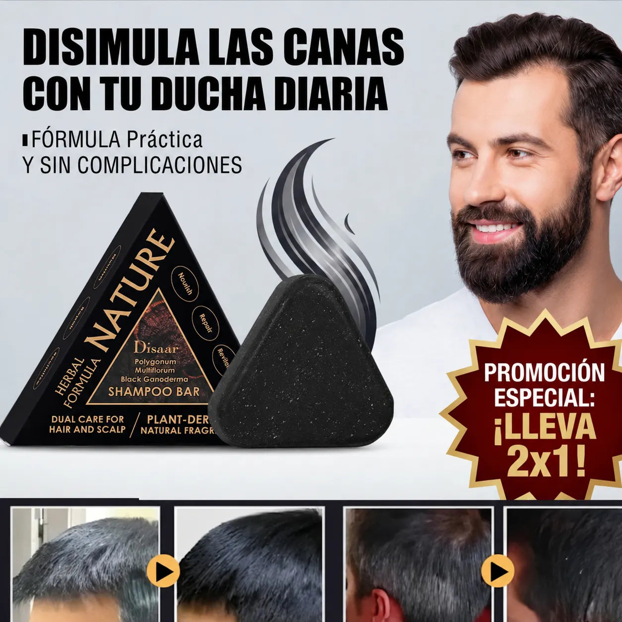 Shampoo Lúmino Black - Lava tu cabello y ayuda a disimular las canas en un solo paso