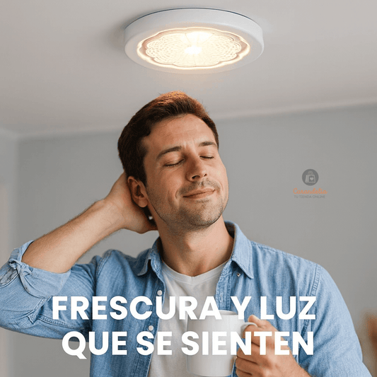 Lámpara con Ventilador - Ahorra espacio y disfruta confort en tu hogar cada día