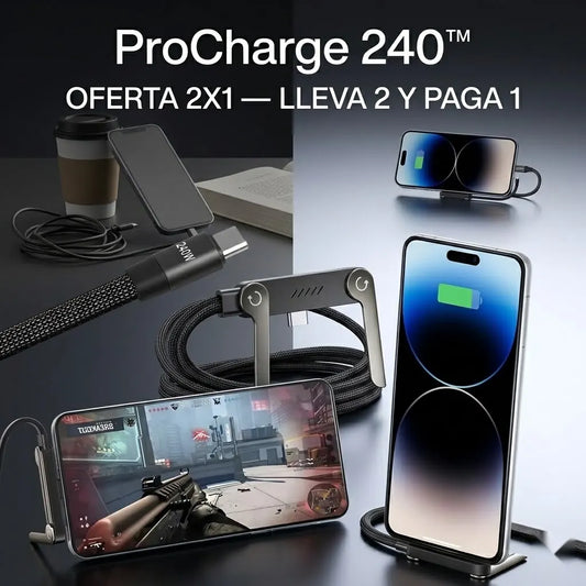 ProCharge 240™ - Carga tu celular. Déjalo firme. Sigue con lo tuyo.