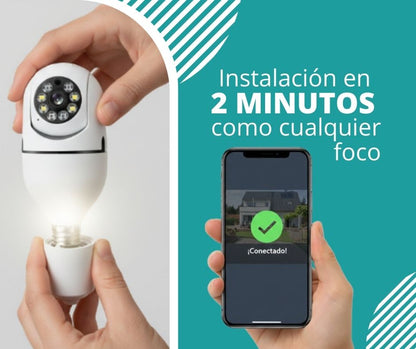 VisiLight - Cámara 360° + Luz WiFi - Tu casa segura