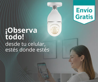 VisiLight - Cámara 360° + Luz WiFi - Tu casa segura
