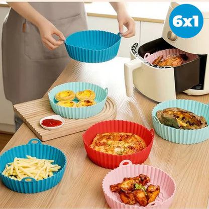 PureFry - Promo 6x1 Moldes Silicona Air Fryer - Chau grasa, Hola freidora limpia