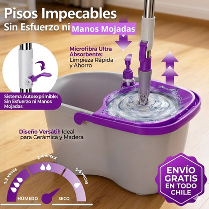 AquaSpin Pro - Limpia pisos sin mojarte las manos