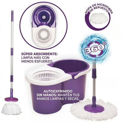 AquaSpin Pro - Limpia pisos sin mojarte las manos