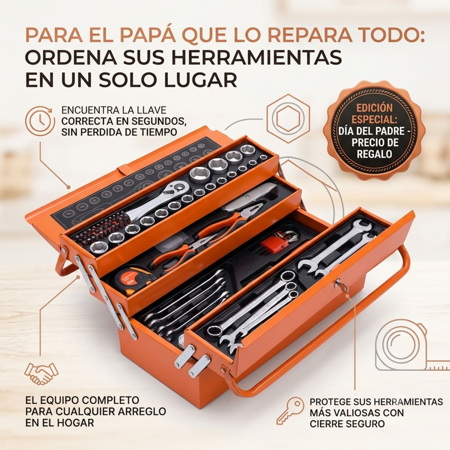 MaestroBox Pro 85™ - Todo ordenado en una sola caja, listo para el próximo arreglo