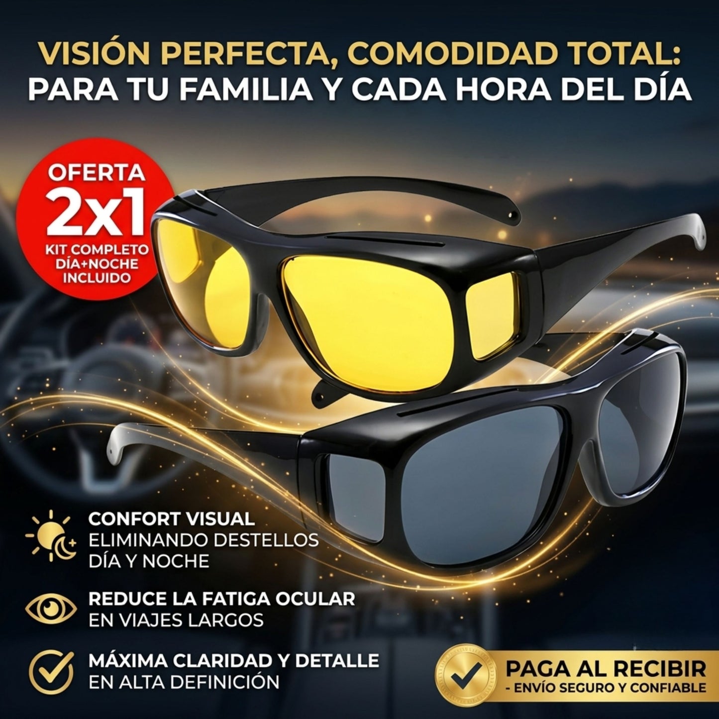 RutaClear HD™ – Gafas de conducción HD para una ruta segura