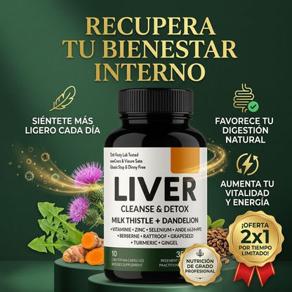 Liver Cleanse & Detox - Despídete de la hinchazón abdominal diaria