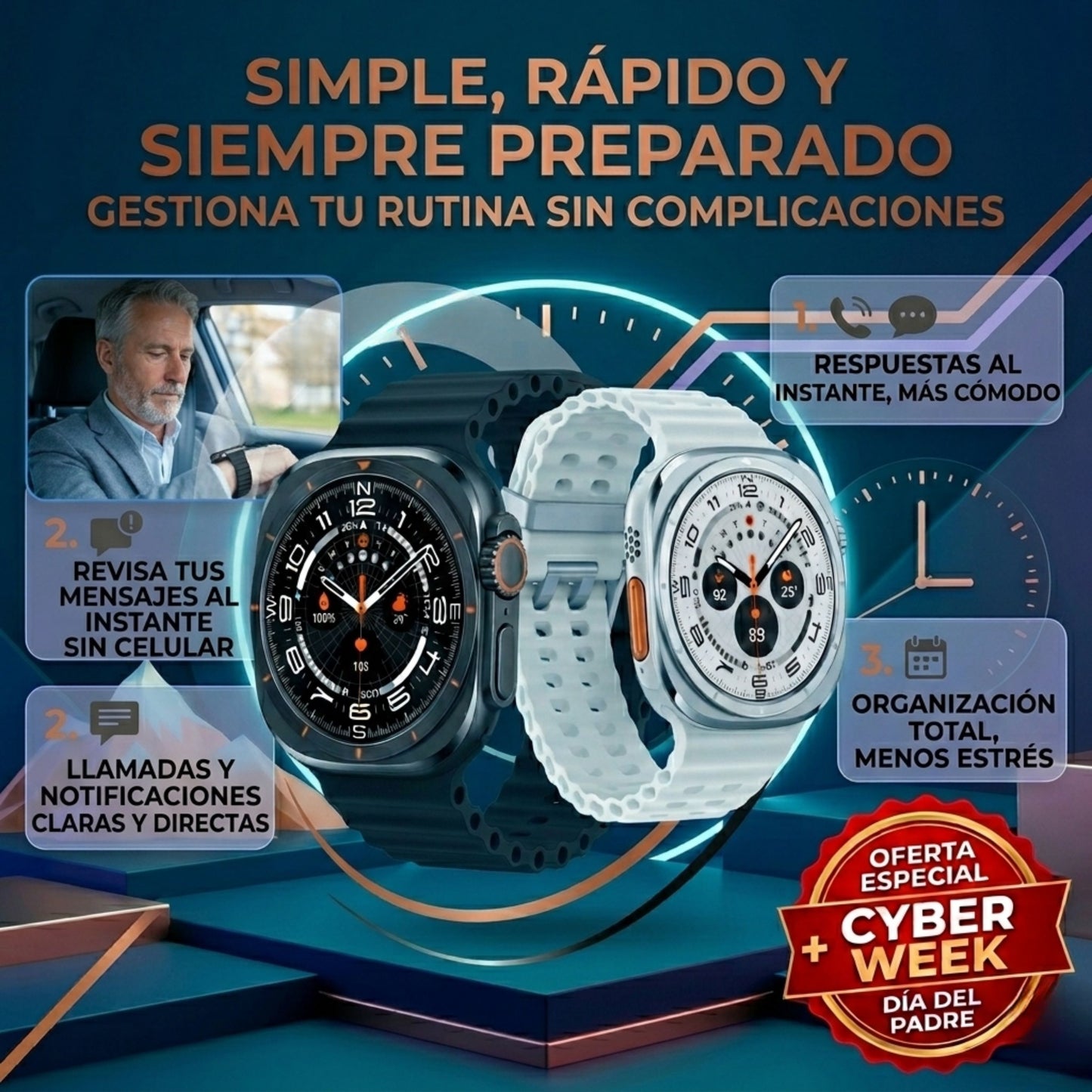Z7 Ultra Control Smart - Llamadas, notificaciones, actividad diaria y funciones útiles desde tu muñeca