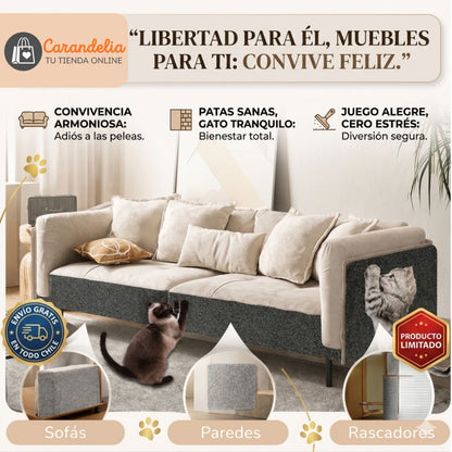 RascaGuard™ - Tu gato sigue feliz. Tu sofá, más protegido