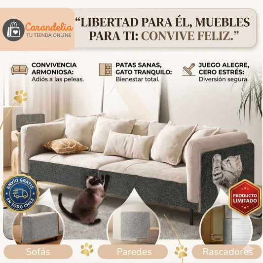 RascaGuard™ - Tu gato sigue feliz. Tu sofá, más protegido