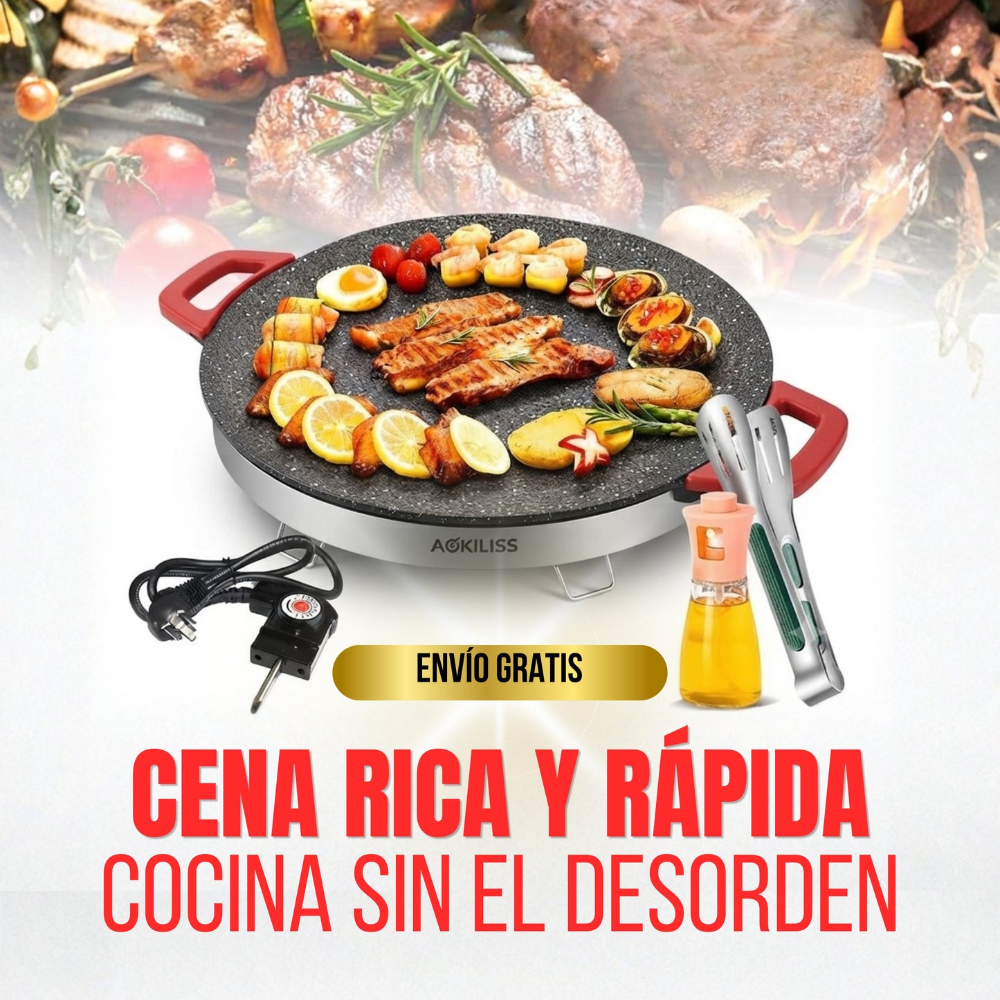 Parrilla Multiuso CasaFácil™ - Cocina rico, rápido y sin armar tremendo show en la cocina
