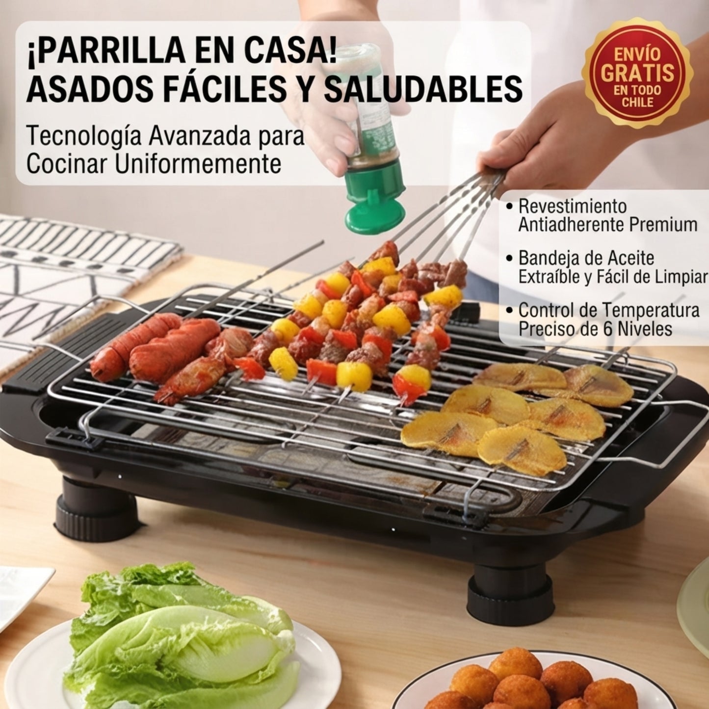 GrillPro Casa - Parrillada casera, rápida y sin carbón