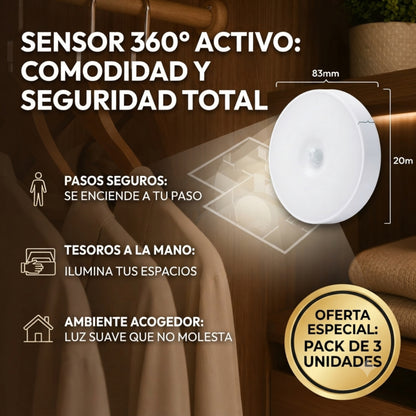 Luz Paso Seguro™ - Ilumina tus pasos de noche sin instalar cables.