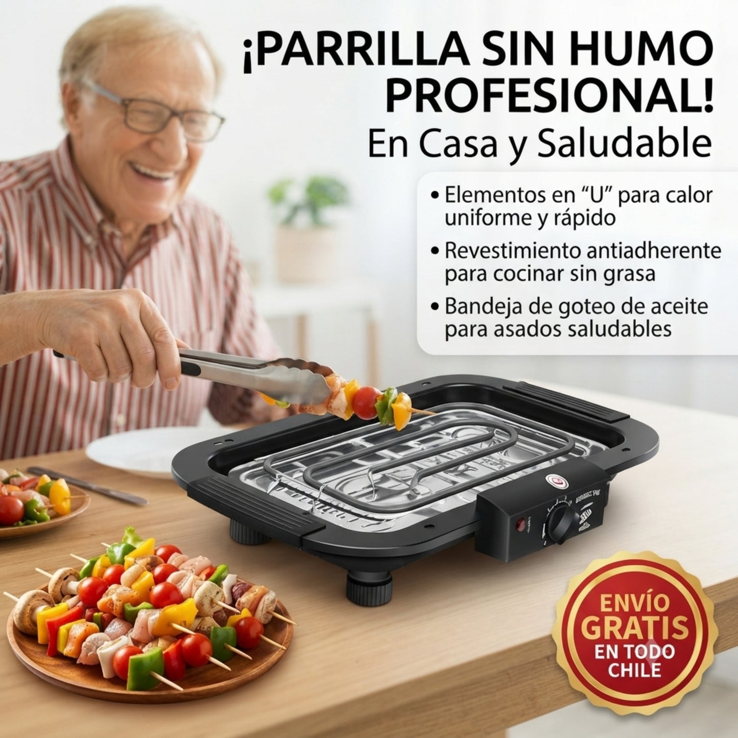 GrillPro Casa - Parrillada casera, rápida y sin carbón