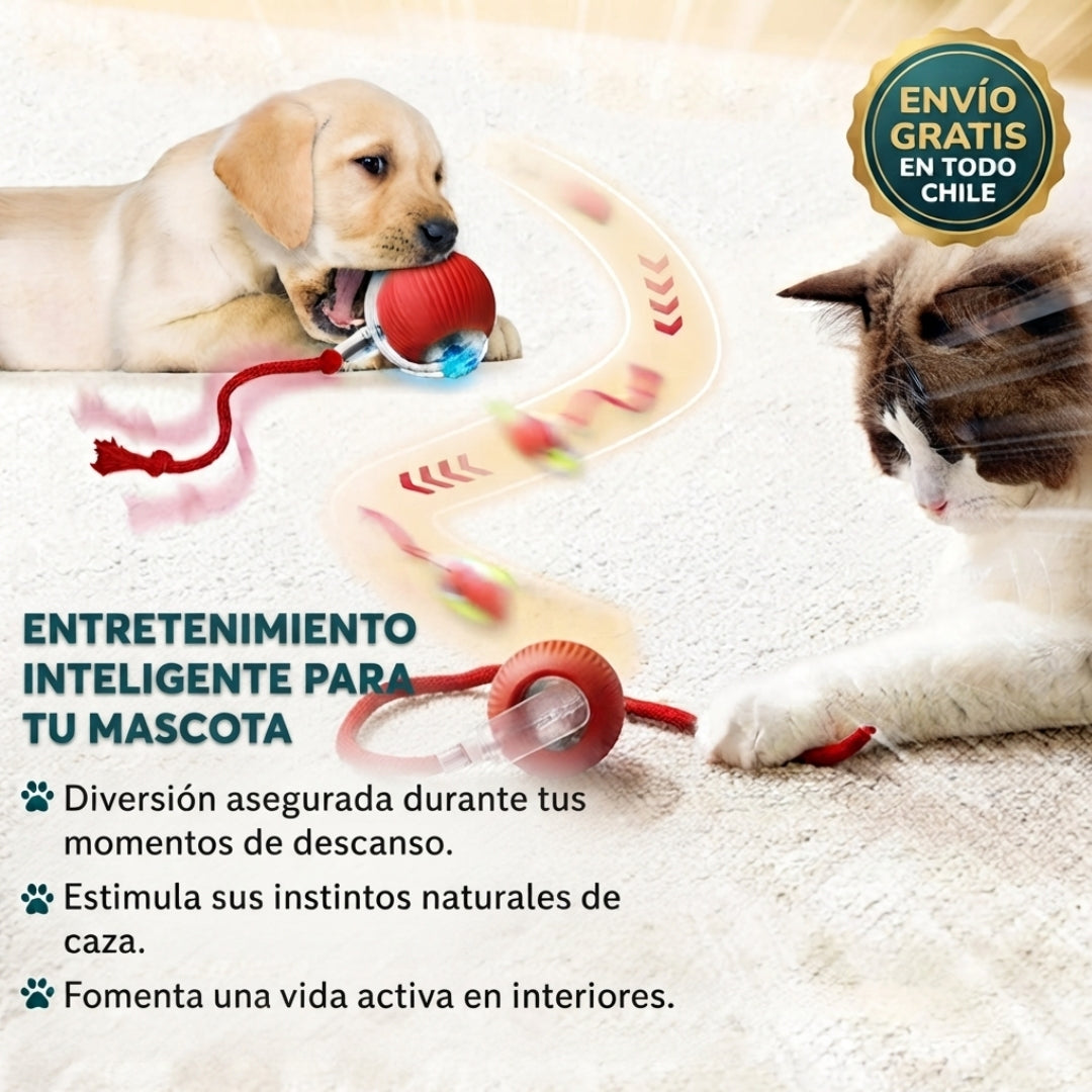 Pelota Curiosa™ - Juego, movimiento y curiosidad con solo encenderla.