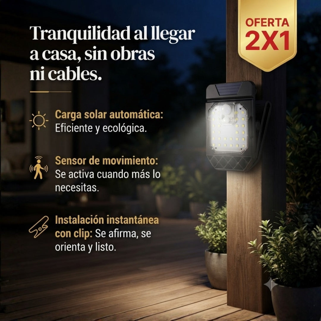 Luz Solar ClipFácil™ - Luz automática donde la necesites, sin cables ni instalaciones.