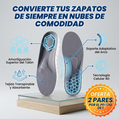 Plantilla Descanso 4D - Apoyo cómodo para pies cansados y caminatas largas