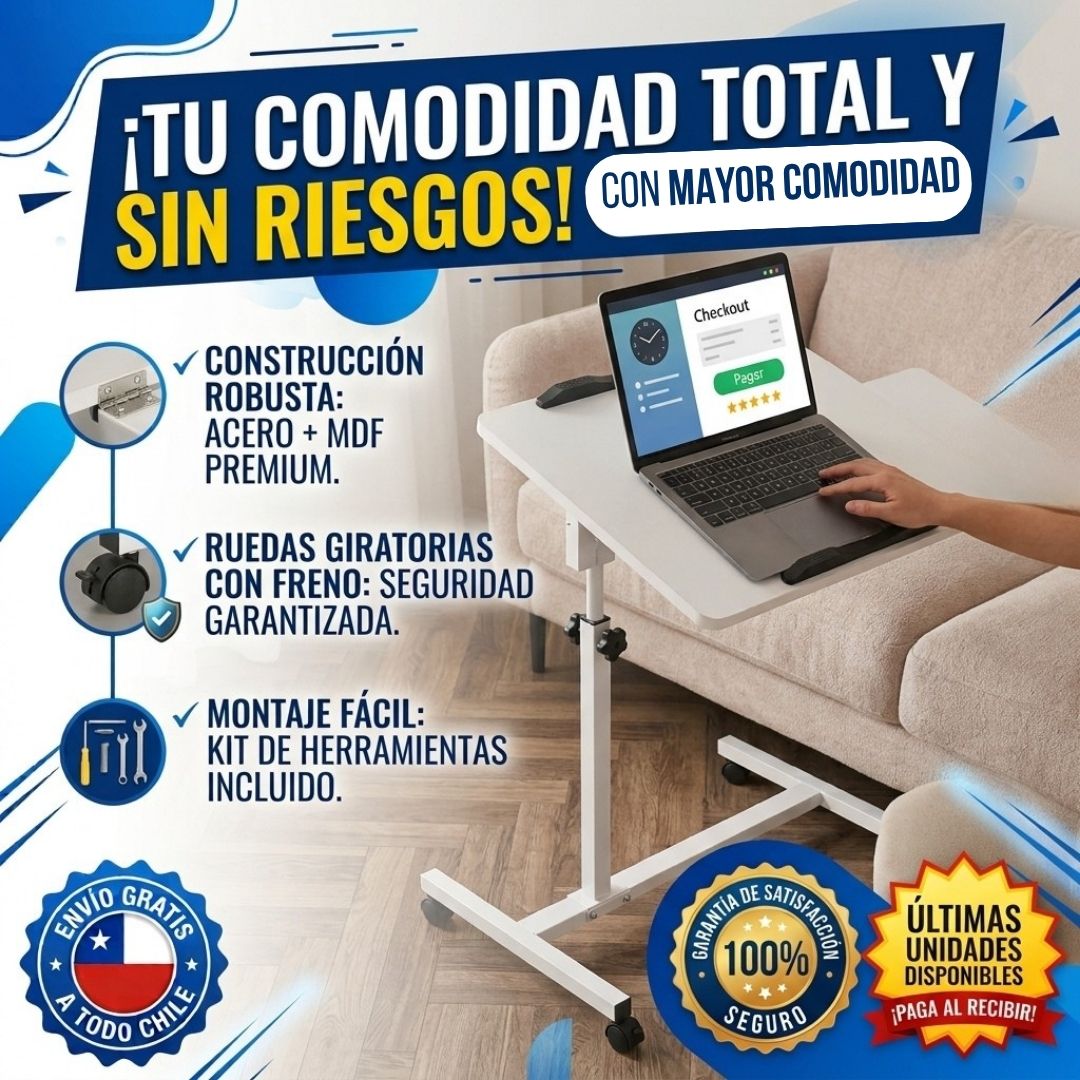 Mesa FlexiHome™ - Tu mesa donde la necesitas, a la altura que te acomoda.