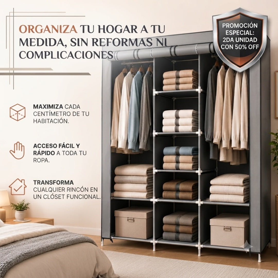 Clóset OrdenaFácil - Más espacio para tu ropa, sin ocupar de más