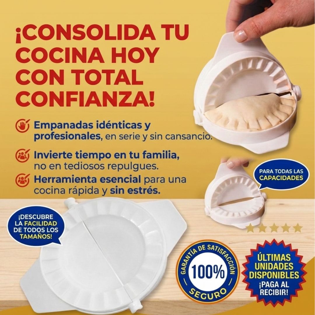 EmpanadaFácil™ - Corta, rellena y cierra empanadas más parejas en pocos movimientos.