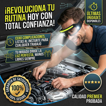 LumiManos™ - Ilumina justo donde miras y deja tus dos manos libres para trabajar.