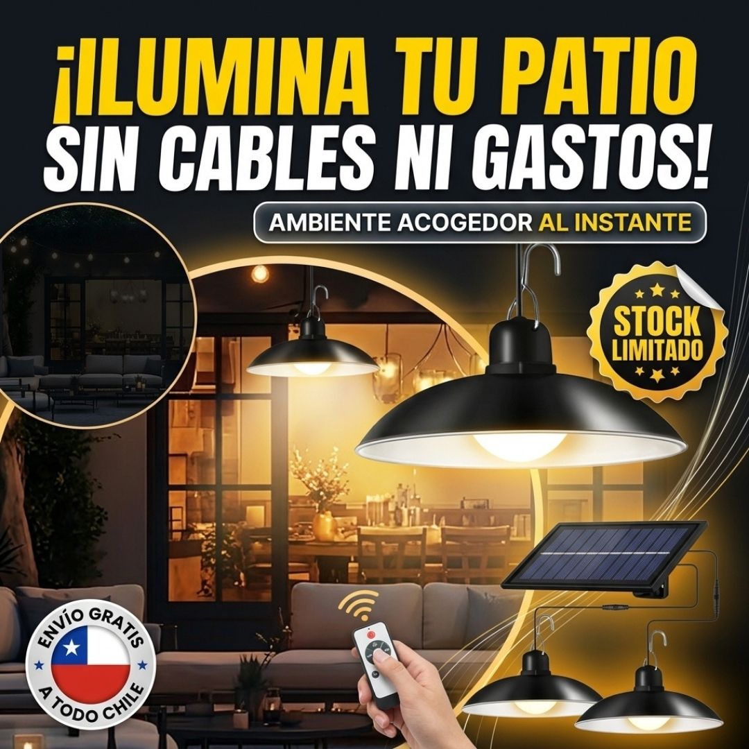 SolarLuz™ Colgante - Ilumina tus espacios exteriores sin enchufes ni cables.