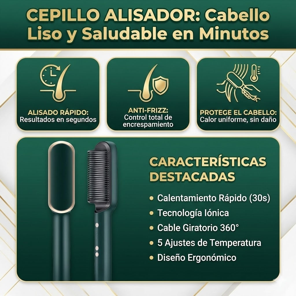Cepillo Alisador - Alisa tu cabello en minutos