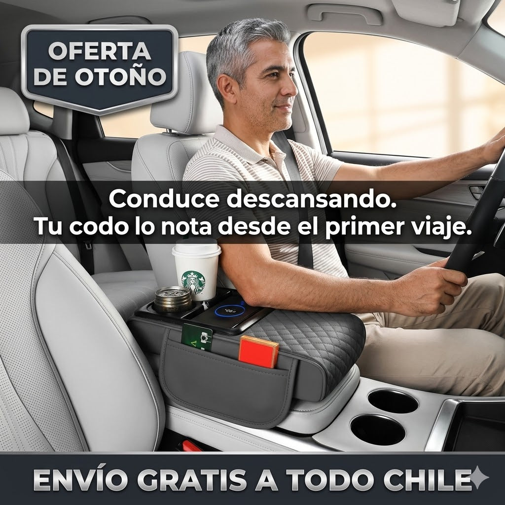 AutoLuxe Armrest - Soporte ergonómico y almacenamiento práctico para tu auto